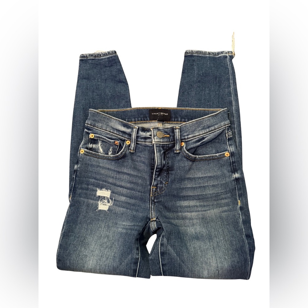Lucky Brand Women's Blue Distressed Skinny Jeans 2 / 26 R